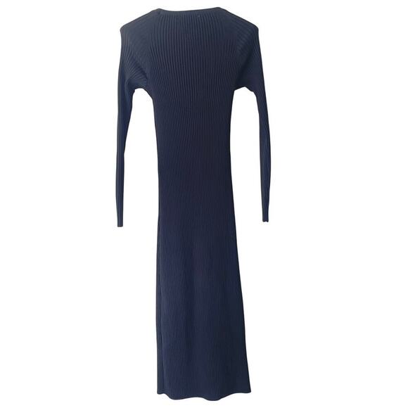 ASTR The Label Black Ribbed Scoop Neck Long Sleeve Midi Dress size MEDIUM - Picture 6 of 7